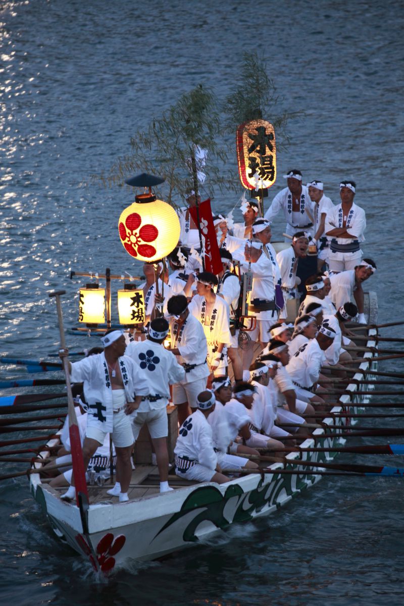 大阪天神祭り「舟渡御」　版画 ☆即決/ちょっと古い/天神祭礼船渡御図/版画額/中古保管品