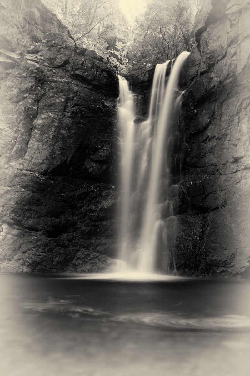 心象スケッチ 一の滝 Ink painting] How to draw a waterfall with coloring - Easy