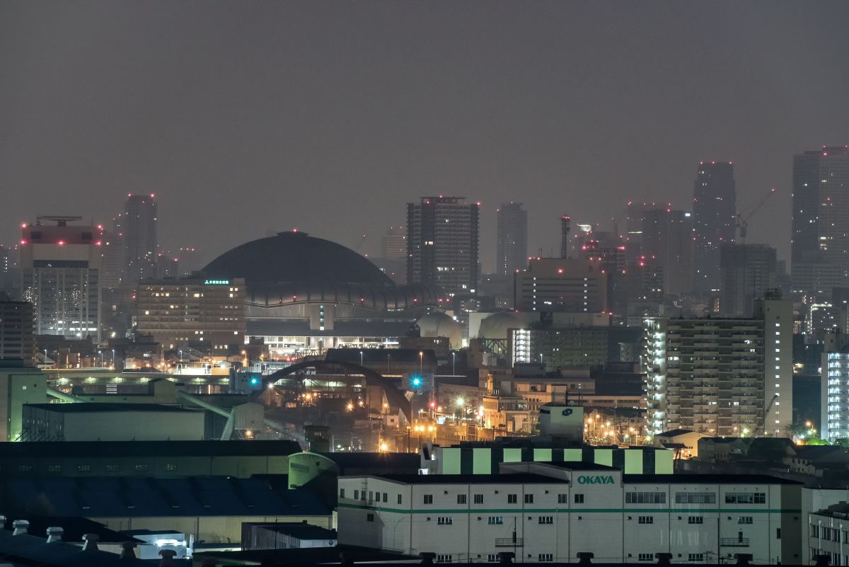 大阪夜景 京セラドーム大阪 街並み 建物 夜景 Ganref