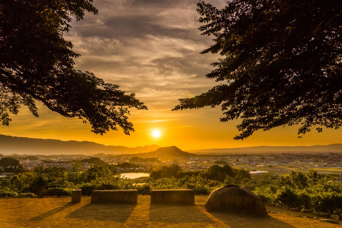 甘樫丘の夕日 再現像 Ganref