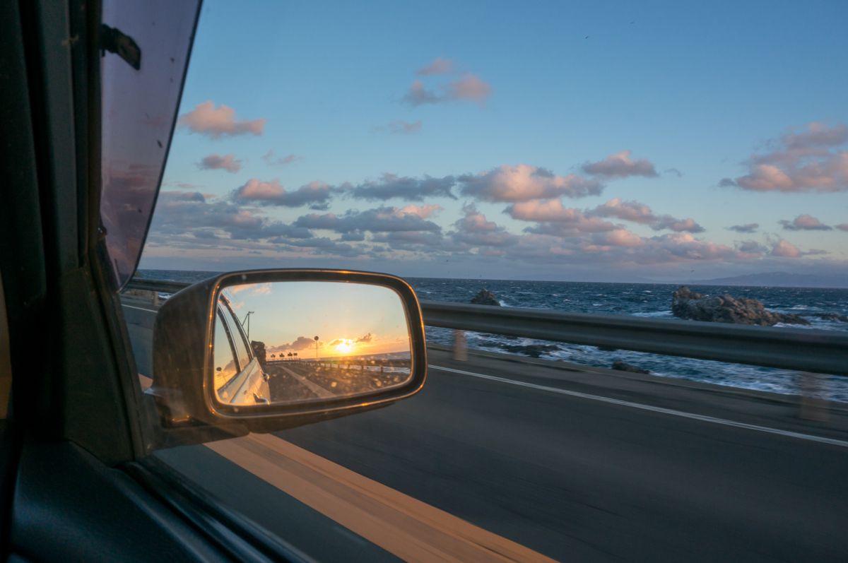 side mirror sunset | GANREF
