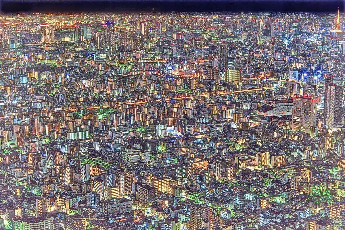 彩色展望 スカイツリーからの夜景 HDR | GANREF