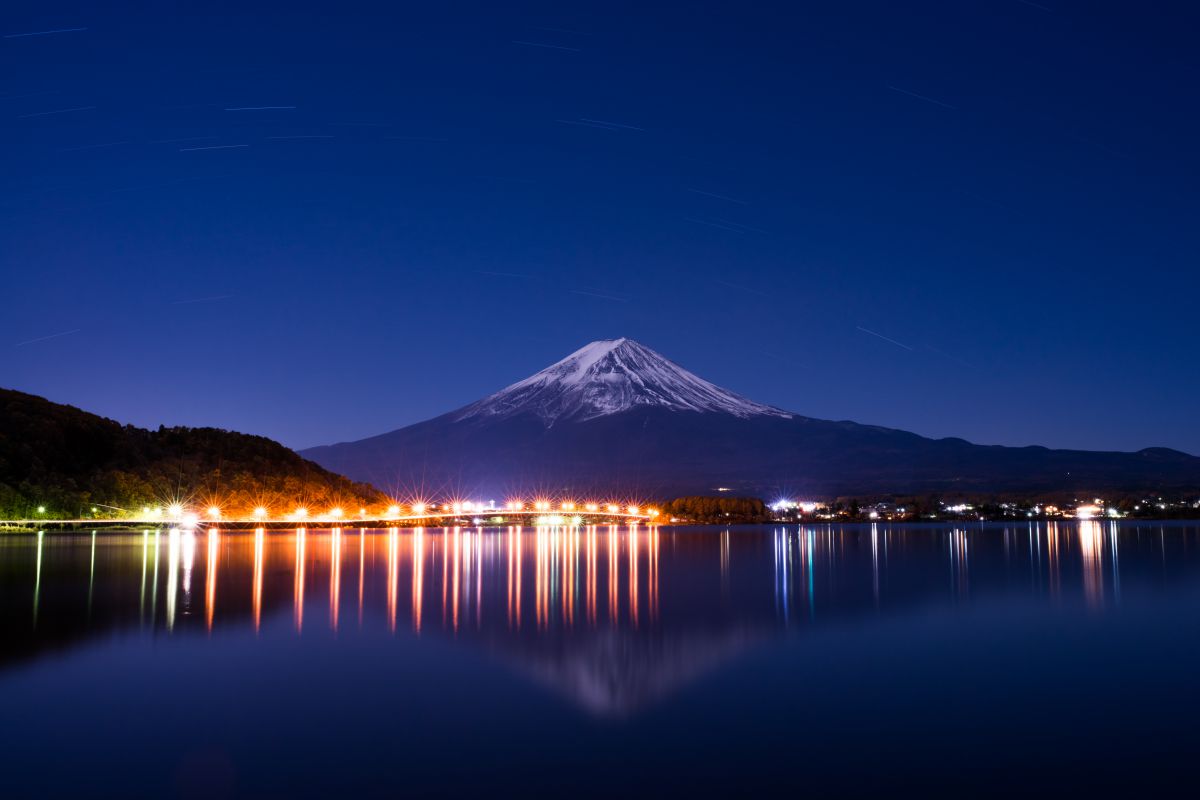逆さ富士 写真 夕暮れ時の写真🌇 綺麗な逆さ富士が素敵な写真です✨😊 Sunset photo